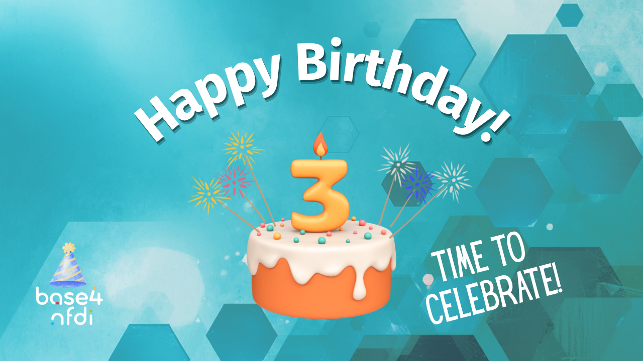 Banner Base4NFDI Birthday Campaign in June